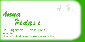 anna hidasi business card